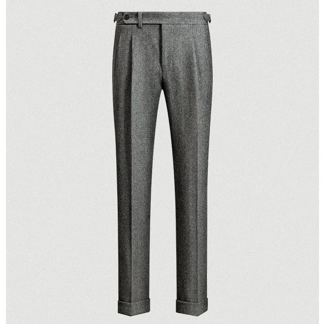 Herringbone Gurkha Trousers in Wool