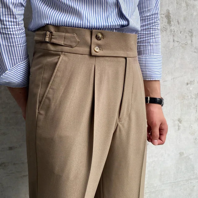 High Waist Buttoned Pants