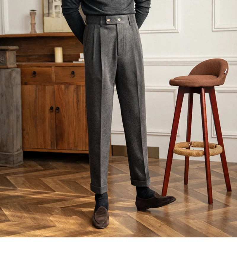 British Side Button Trousers