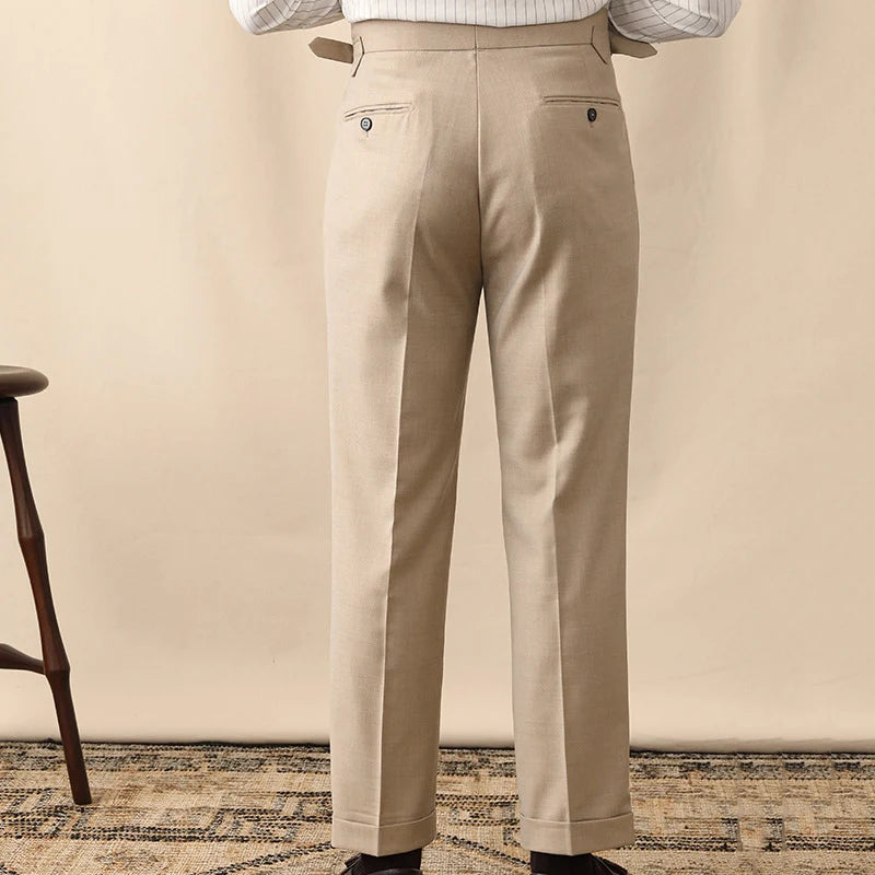 Italian High Waist Khaki Trousers