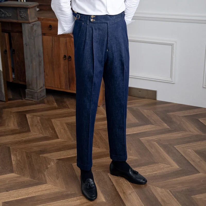 Hokkaido Denim Pleated Trousers