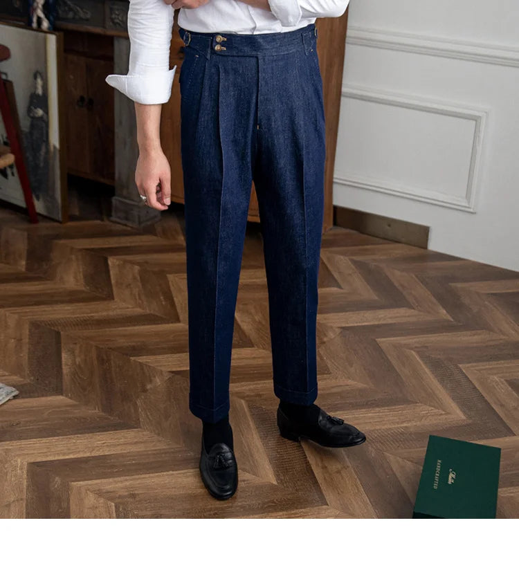 Hokkaido Denim Pleated Trousers