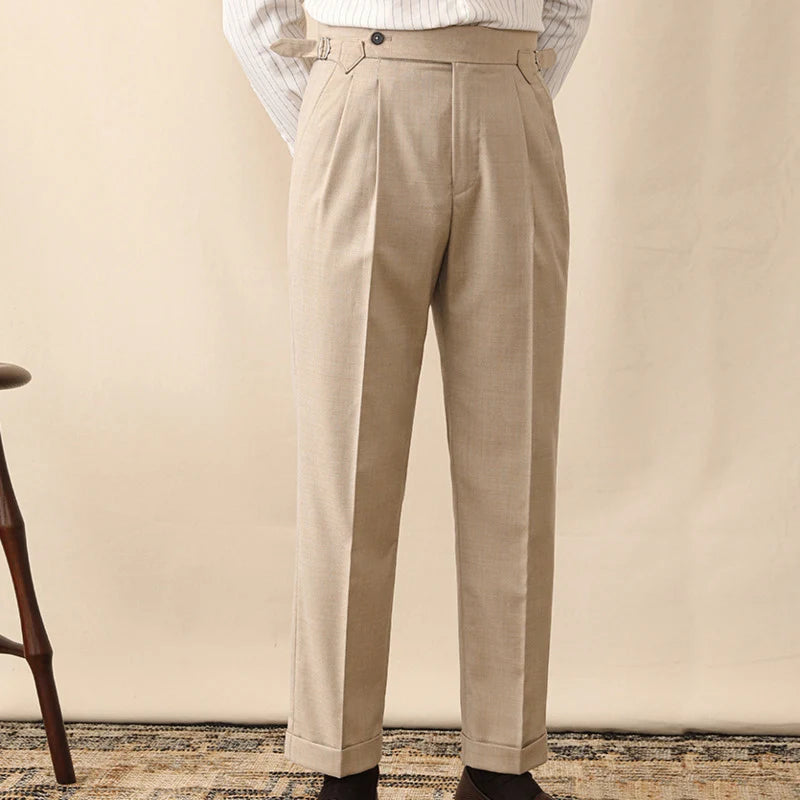 Italian High Waist Khaki Trousers