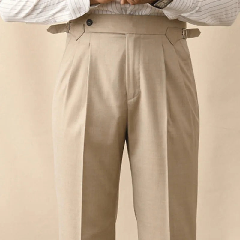 Italian High Waist Khaki Trousers