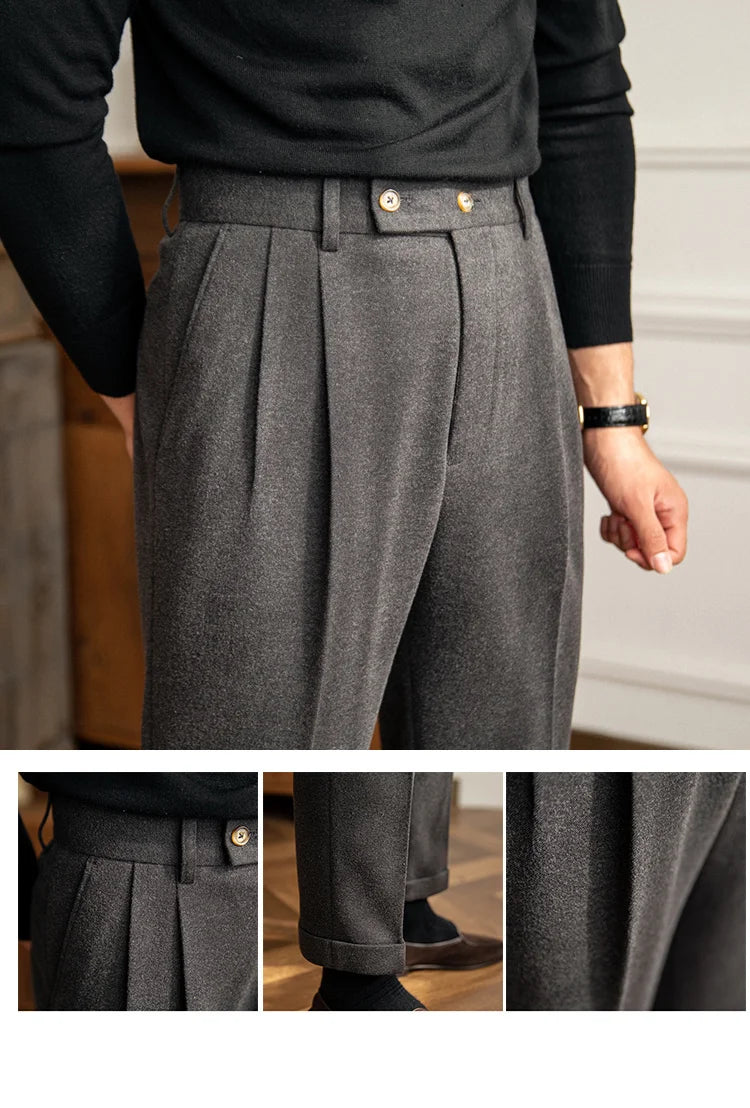 British Side Button Trousers