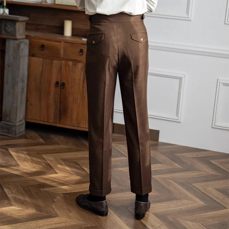 Double Pleated Gurkha Trousers in Cotton