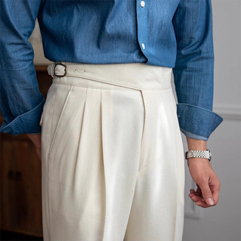 Double Pleated Gurkha Trousers in Cotton