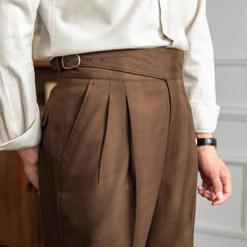 Double Pleated Gurkha Trousers in Cotton