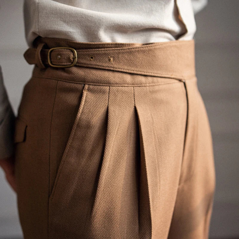 Double Pleated Gurkha Trousers in Cotton