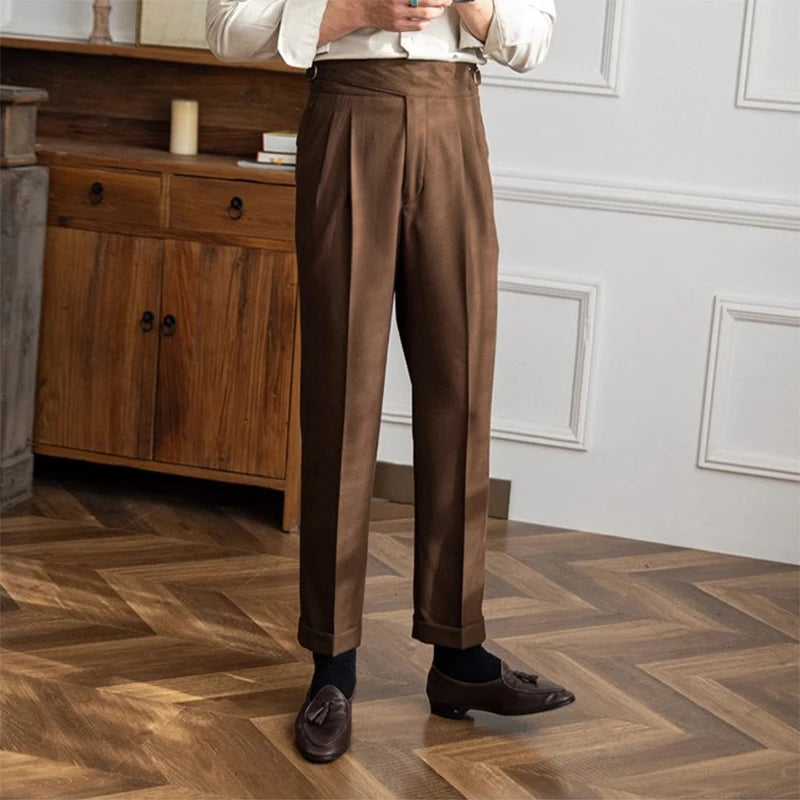 Double Pleated Gurkha Trousers in Cotton