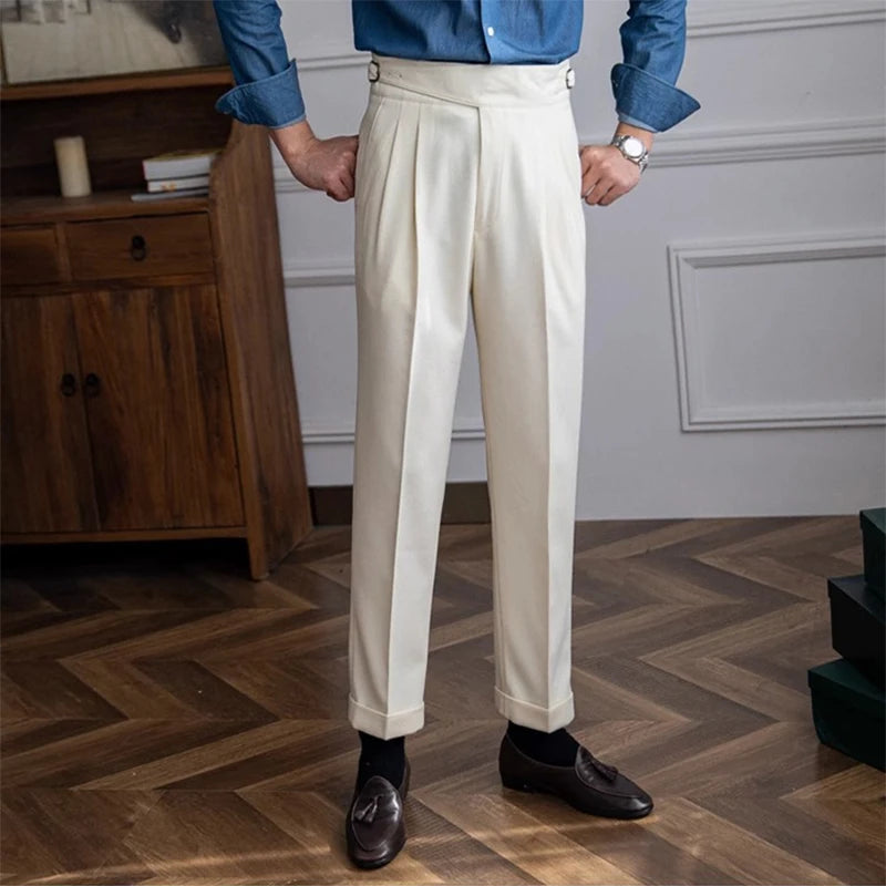 Double Pleated Gurkha Trousers in Cotton