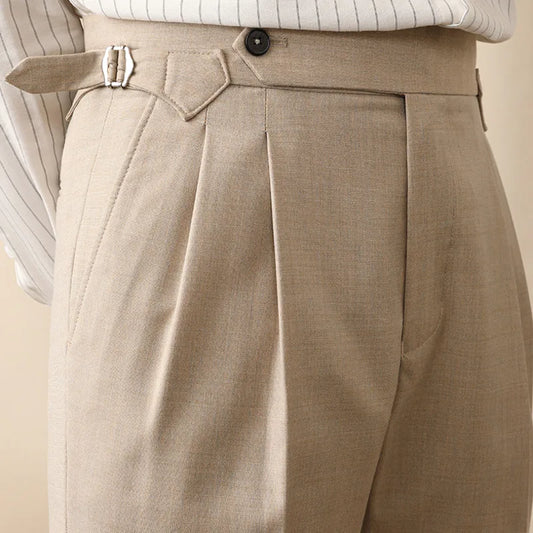 Italian High Waist Khaki Trousers