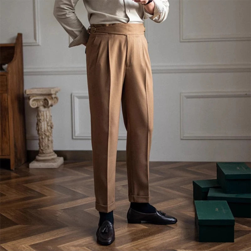 Double Pleated Gurkha Trousers in Cotton