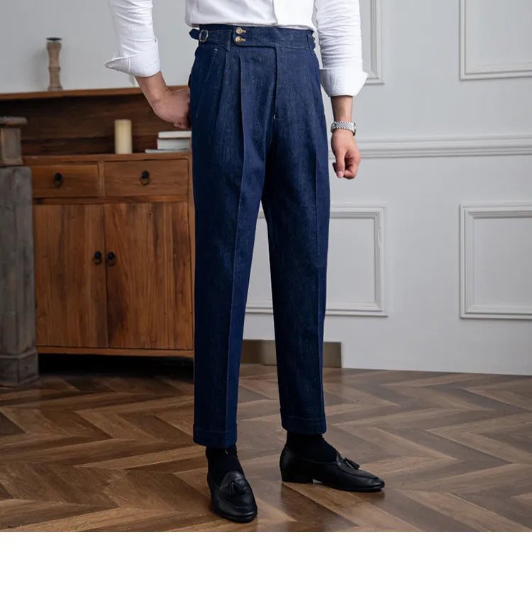 Hokkaido Denim Pleated Trousers