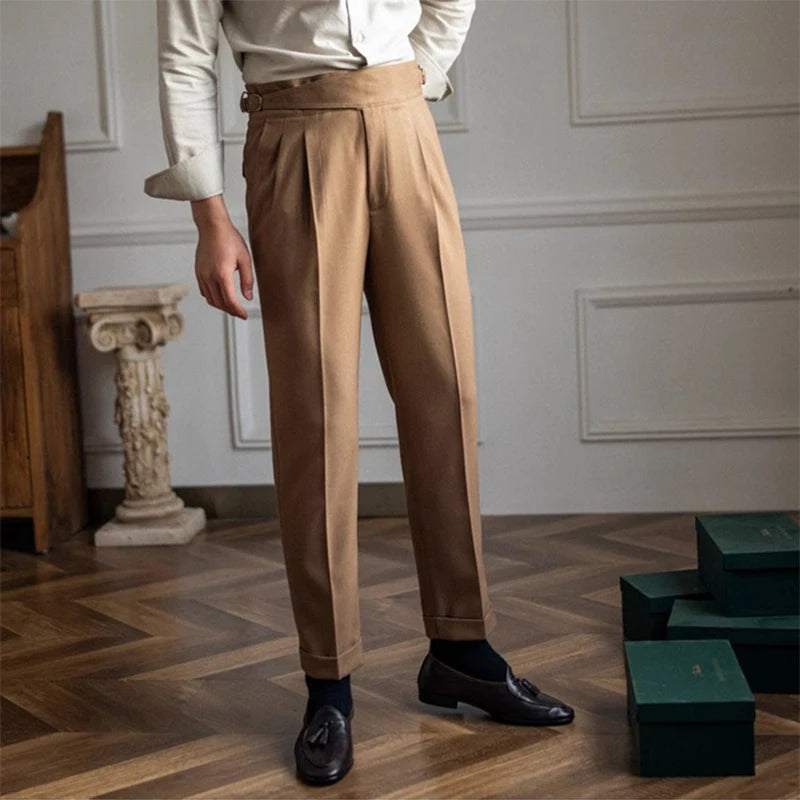 Double Pleated Gurkha Trousers in Cotton