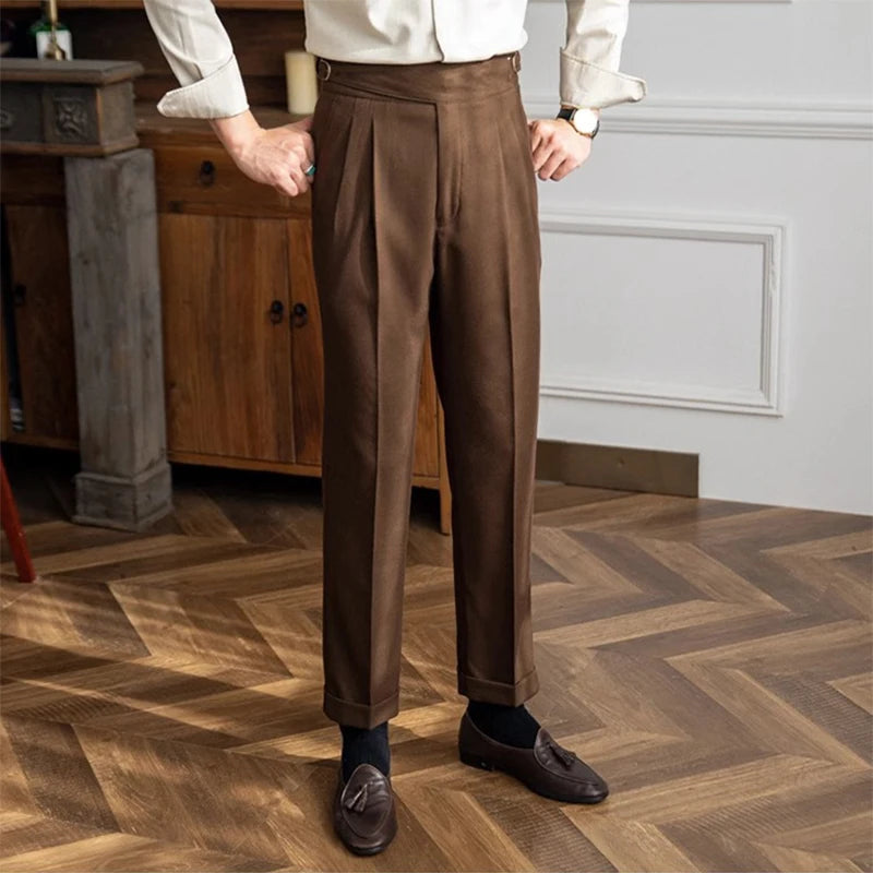 Double Pleated Gurkha Trousers in Cotton