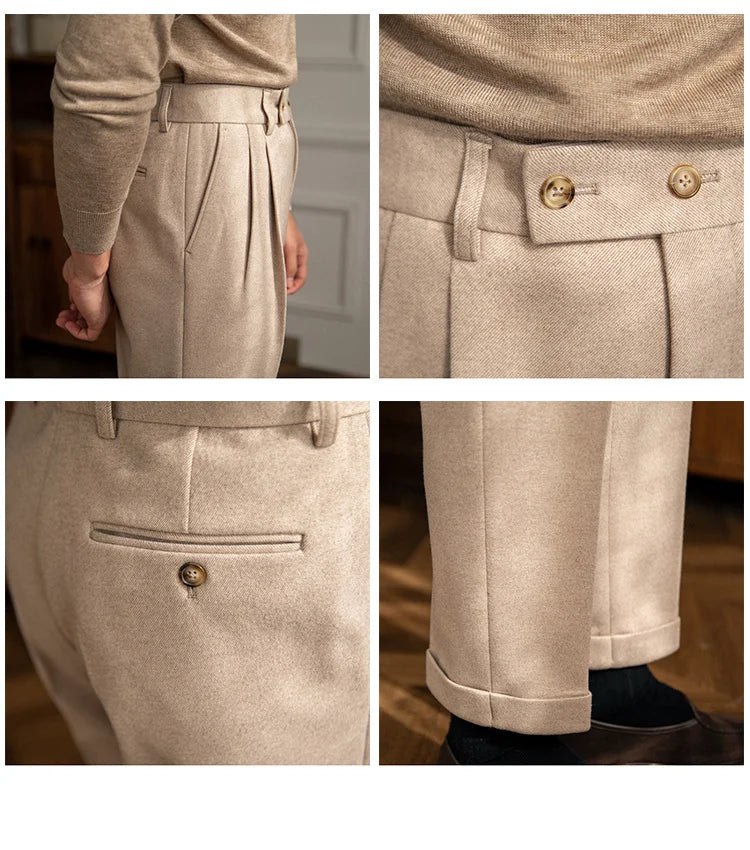 British Side Button Trousers