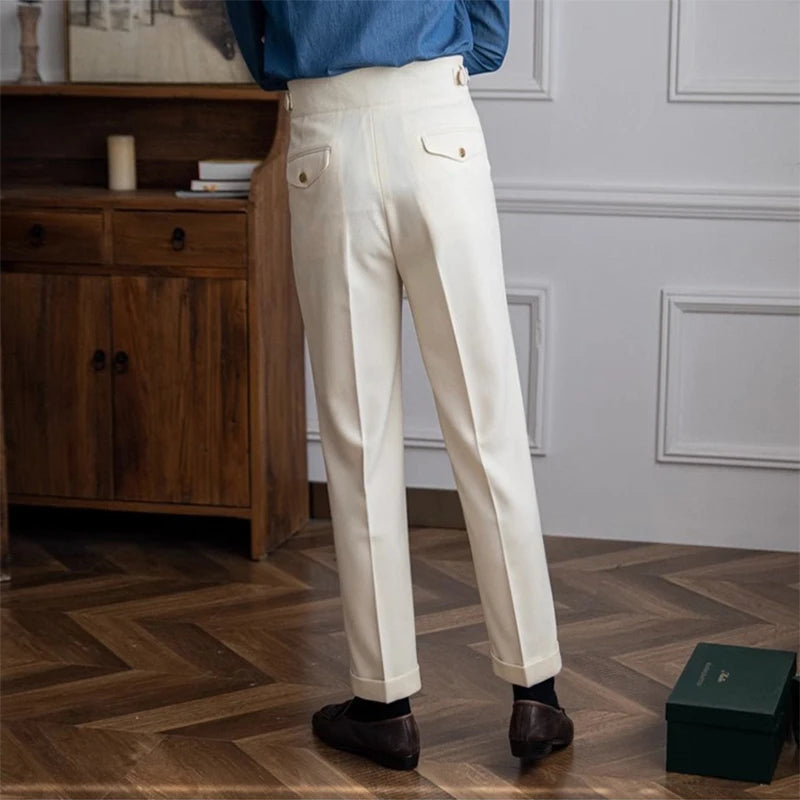 Double Pleated Gurkha Trousers in Cotton