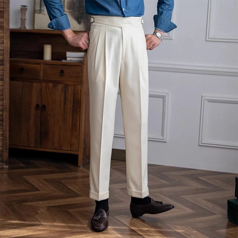 Double Pleated Gurkha Trousers in Cotton