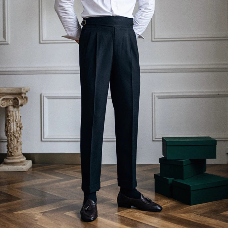 Double Pleated Gurkha Trousers in Cotton