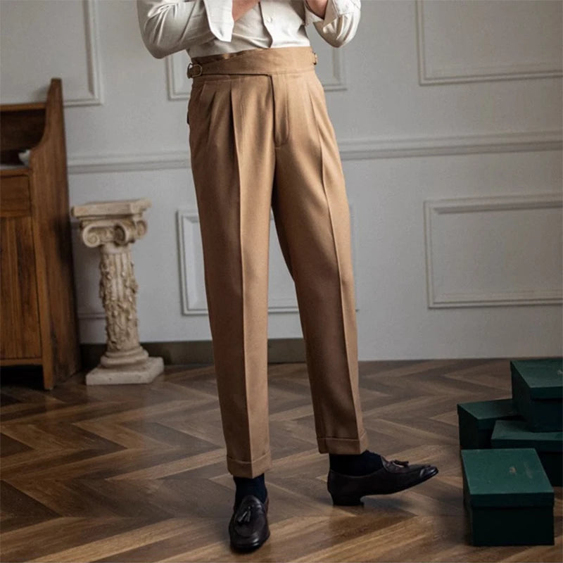 Double Pleated Gurkha Trousers in Cotton